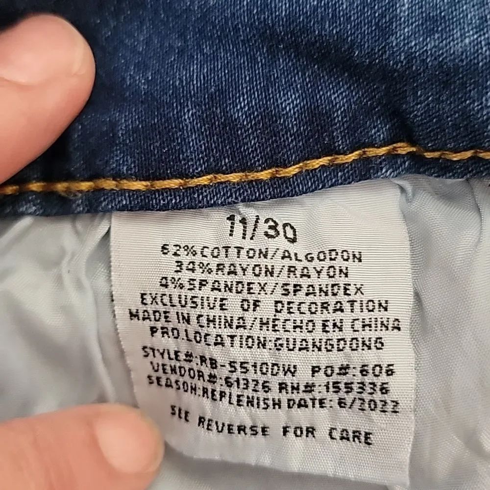 Red Bottoms Juniors blue denim skinny ankle jeans Size 11 - Picture 13 of 16